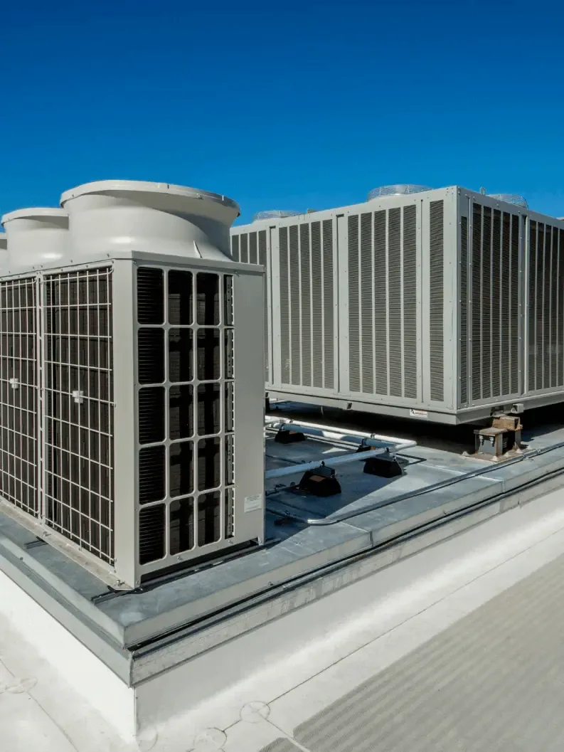 Large commercial rooftop HVAC systems and industrial cooling units installed by a professional HVAC company in Tallahassee FL.